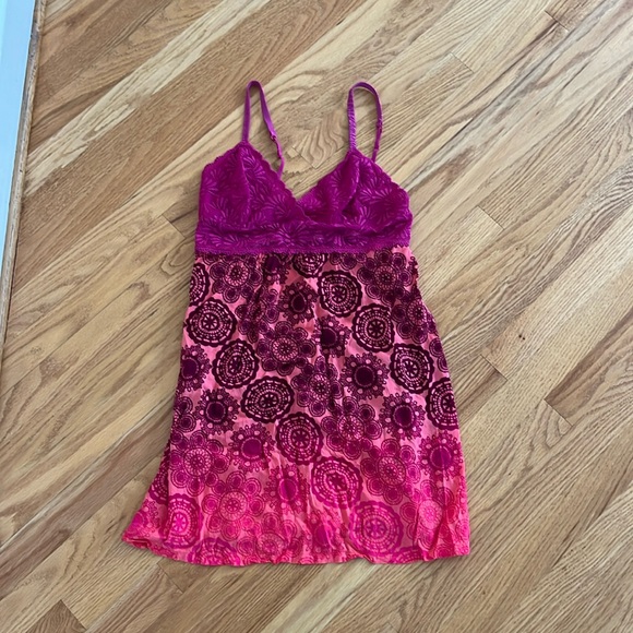 Josie natori lingerie slip chemise super pretty colorful nightgown - Picture 1 of 2